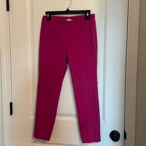 Bold Fuchsia Pink Women's Straight Skinny Capri Workwear Office Pants